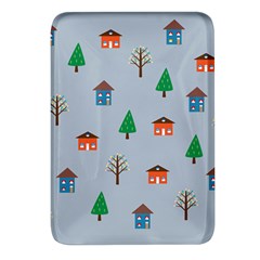 House Trees Pattern Background Rectangular Glass Fridge Magnet (4 Pack)