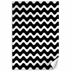 Wave Pattern Wavy Halftone Canvas 12  x 18 