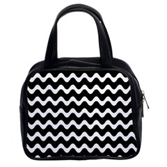 Wave Pattern Wavy Halftone Classic Handbag (two Sides)