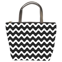 Wave Pattern Wavy Halftone Bucket Bag