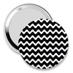 Wave Pattern Wavy Halftone 3  Handbag Mirrors