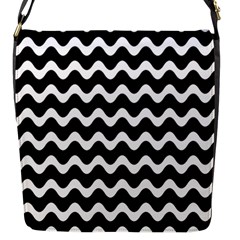 Wave Pattern Wavy Halftone Flap Closure Messenger Bag (S)