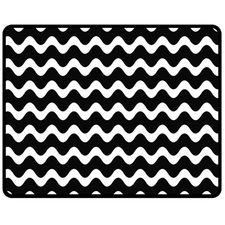 Wave Pattern Wavy Halftone Two Sides Fleece Blanket (Medium)