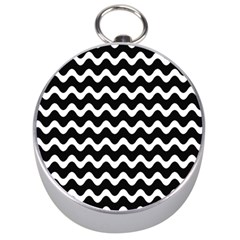 Wave Pattern Wavy Halftone Silver Compasses