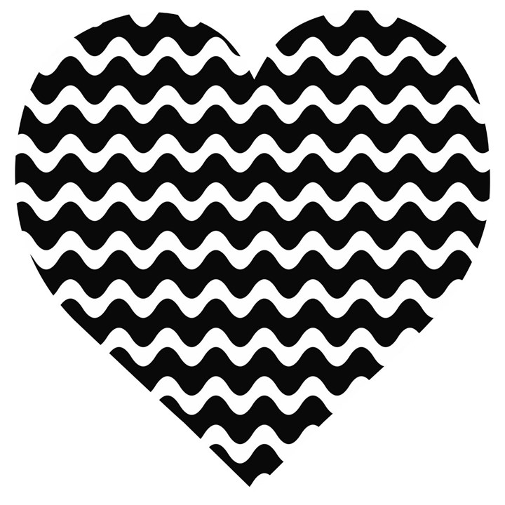 Wave Pattern Wavy Halftone Wooden Puzzle Heart