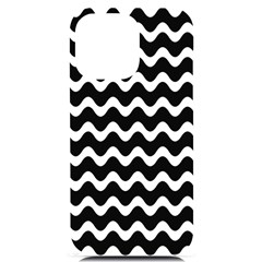 Wave Pattern Wavy Halftone iPhone 14 Pro Max Black UV Print Case