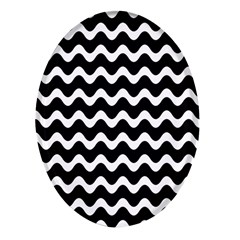 Wave Pattern Wavy Halftone Oval Glass Fridge Magnet (4 pack)