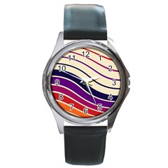 Angles Design Pattern Retro Round Metal Watch