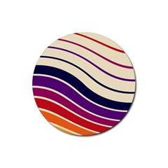 Angles Design Pattern Retro Rubber Round Coaster (4 Pack)