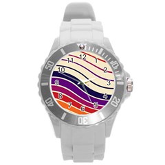 Angles Design Pattern Retro Round Plastic Sport Watch (l)