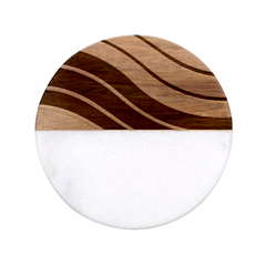 Angles Design Pattern Retro Classic Marble Wood Coaster (round) 