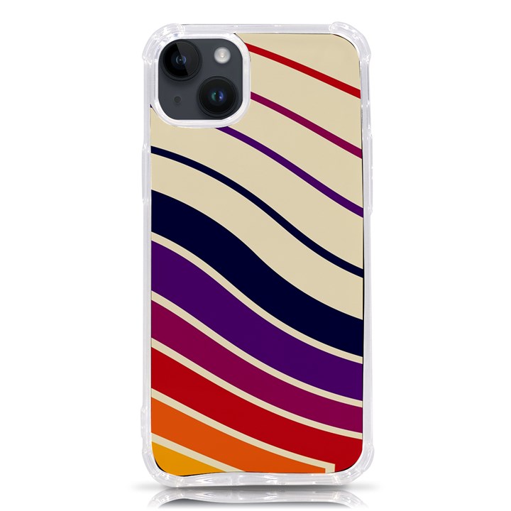 Angles Design Pattern Retro iPhone 14 Plus TPU UV Print Case