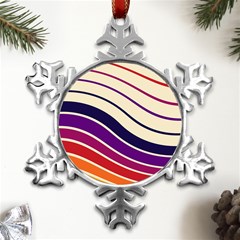 Angles Design Pattern Retro Metal Small Snowflake Ornament