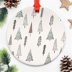 Christmas Tree Trees Nature Round Ornament (two Sides)