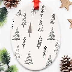 Christmas Tree Trees Nature Oval Ornament (two Sides)