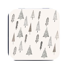 Christmas Tree Trees Nature Square Metal Box (black)