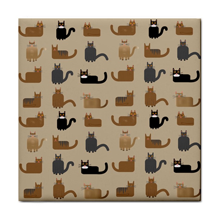 Cat Pattern Texture Animal Tile Coaster