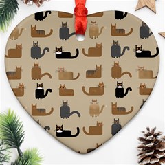 Cat Pattern Texture Animal Ornament (heart)