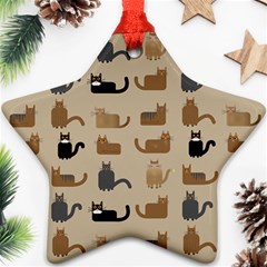 Cat Pattern Texture Animal Ornament (star)