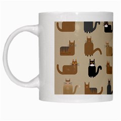 Cat Pattern Texture Animal White Mug