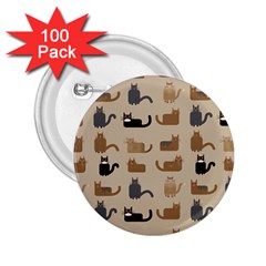 Cat Pattern Texture Animal 2 25  Buttons (100 Pack) 