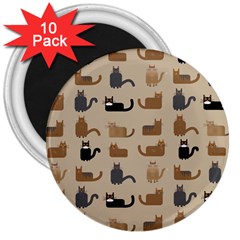 Cat Pattern Texture Animal 3  Magnets (10 Pack) 