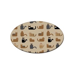 Cat Pattern Texture Animal Sticker (oval) by Maspions