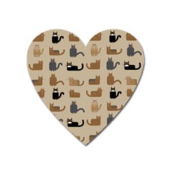 Cat Pattern Texture Animal Heart Magnet by Maspions