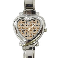 Cat Pattern Texture Animal Heart Italian Charm Watch by Maspions