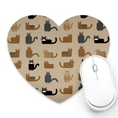 Cat Pattern Texture Animal Heart Mousepad by Maspions