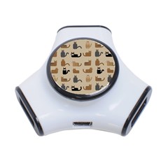 Cat Pattern Texture Animal 3-port Usb Hub