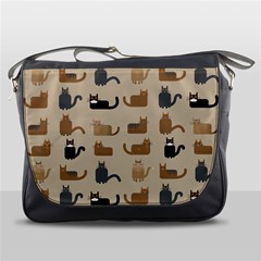 Cat Pattern Texture Animal Messenger Bag by Maspions