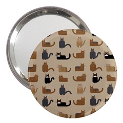 Cat Pattern Texture Animal 3  Handbag Mirrors