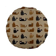 Cat Pattern Texture Animal Standard 15  Premium Round Cushions by Maspions