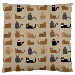 Cat Pattern Texture Animal Large Premium Plush Fleece Cushion Case (two Sides)