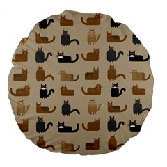 Cat Pattern Texture Animal Large 18  Premium Flano Round Cushions by Maspions