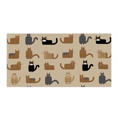 Cat Pattern Texture Animal Satin Wrap 35  X 70 