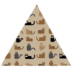 Cat Pattern Texture Animal Wooden Puzzle Triangle