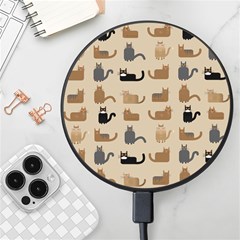 Cat Pattern Texture Animal Wireless Fast Charger(black)