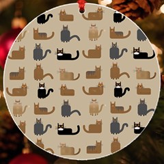 Cat Pattern Texture Animal Uv Print Acrylic Ornament Round by Maspions