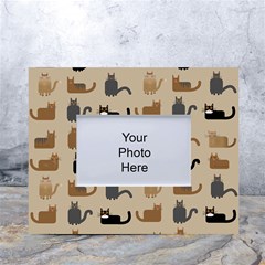 Cat Pattern Texture Animal White Tabletop Photo Frame 4 x6  by Maspions