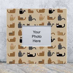 Cat Pattern Texture Animal White Wall Photo Frame 5  X 7  by Maspions