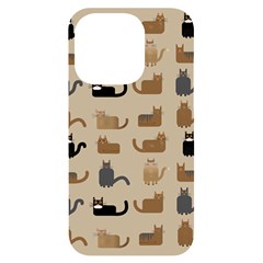 Cat Pattern Texture Animal Iphone 14 Pro Black Uv Print Case by Maspions