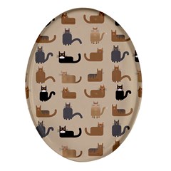 Cat Pattern Texture Animal Oval Glass Fridge Magnet (4 Pack) by Maspions