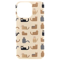 Cat Pattern Texture Animal Iphone 15 Pro Max Black Uv Print Pc Hardshell Case by Maspions