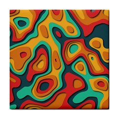 Paper Cut Abstract Pattern Tile Coaster