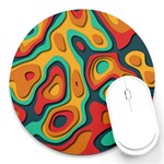 Paper Cut Abstract Pattern Round Mousepad Front