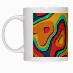 Paper Cut Abstract Pattern White Mug