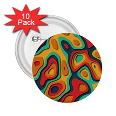 Paper Cut Abstract Pattern 2 25  Buttons (10 Pack) 