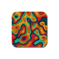 Paper Cut Abstract Pattern Rubber Square Coaster (4 Pack)